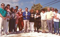 Chris and Julie Walker, Brian and Barbara Ennis, -?-, Joe deSouza, -?-, John Heyes, Pat Penn, Guy in Funny Costume, Shauna Walsh, Vic Penn, me, and Marjorie