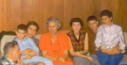 This looks like one of those self-timer photographs, were Baba set the camera and then ran in (almost) into the frame. Baba (on his knees), me, my mother, Nana, Bappy, Neil Moore, and my aunt Birdie. Photographed at 1080 Makaiwa Street, circa 1956.