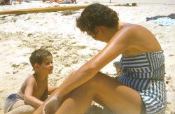 I don't ever remember going to the beach with my mother, but it must have happened because here's the photographic proof. Circa 1956.