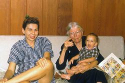 Photographed at 1080 Makaiwa Street. Mum was my great-grandmother: Lily Wyser Wilkinson. We've been able to trace her family tree: this information is on ourother website.My sister, Shauna, was born on Mum's birthday -- April 5. I would guess this is circa 1956.