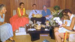 Nana, Birdie, my father, Mum (Lily Wyser Wilkinson), my mother and young Shauna. I would guess this is 1956 or so, photographed in the living room at 1080 Makaiwa Street in Kahala.