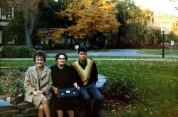 Thanksgiving of my freshman year at Rensselaer --- a long way away from home in Honolulu. The family came to visit. Here we are on campus: Emily Walsh (my aunt, married to my father's brother Dinny), "Ma" (my maternal grandmother), and me. I look tremendously happy.