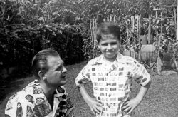 In the garden. January 3, 1955 written on the back.